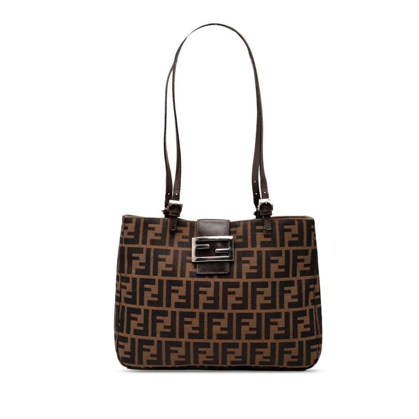 Fendi Zucca Canvas Shoulder Bag Brown Canvas Good condition - Front View