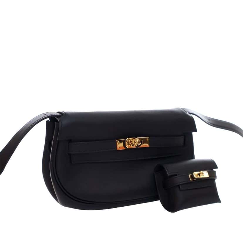 Hermès Swift Kelly Moove Black Leather Good condition - Back View