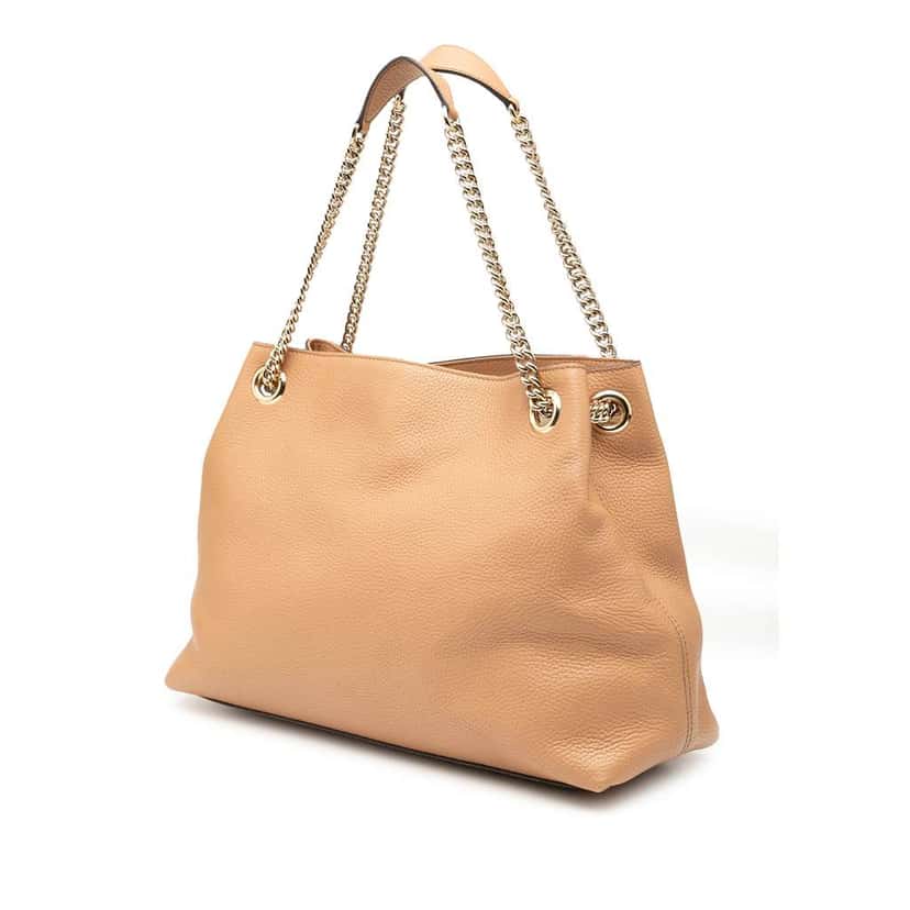 Gucci Medium Leather Soho Chain Tote Brown Leather Good condition - Back View