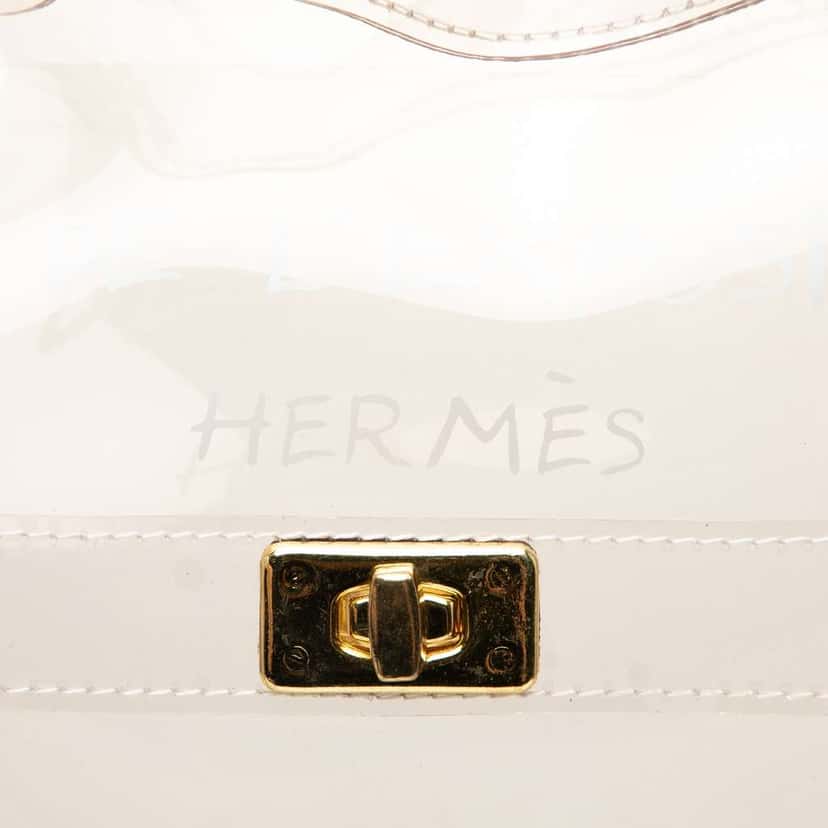 Hermès Vinyl Souvenir De L Exposition Kelly Handbag White Good condition - Box View