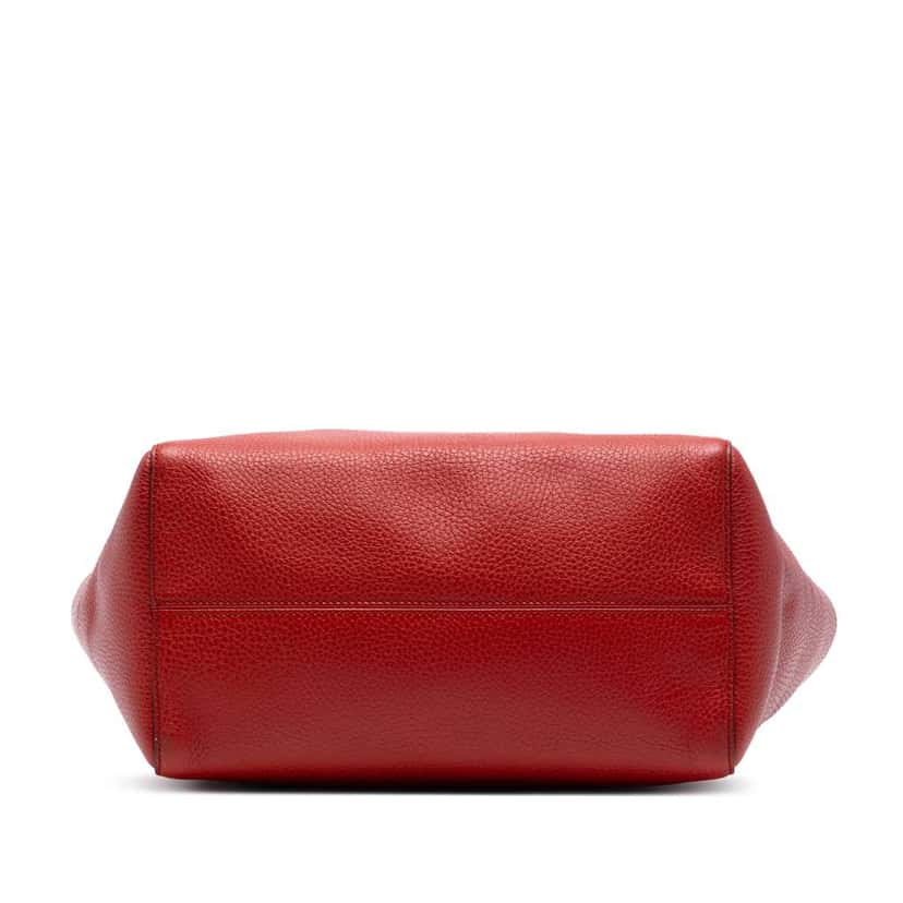 Gucci Medium Dollar Calfskin Swing Tote Red Leather Good condition - Inside View