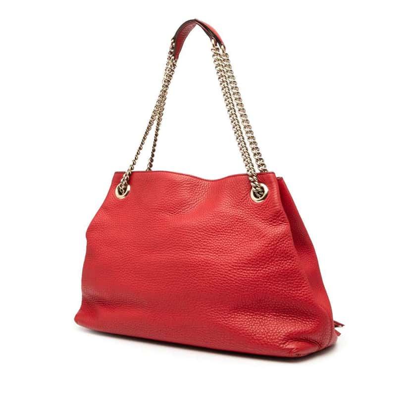 Gucci Medium Leather Soho Chain Tote Red Leather Good condition - Back View