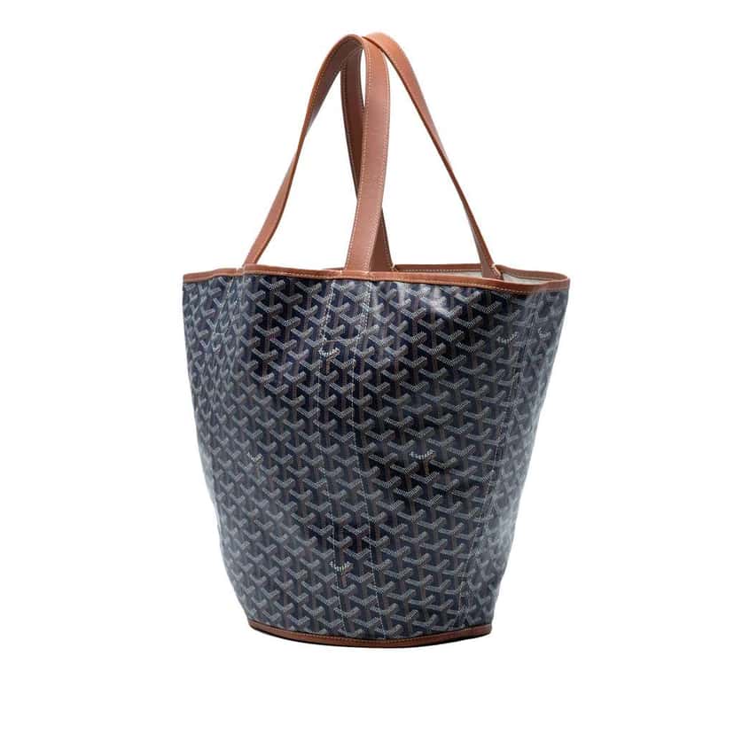 Goyard Goyardine Reversible Belharra Tote Blue Canvas Very good condition - Back View