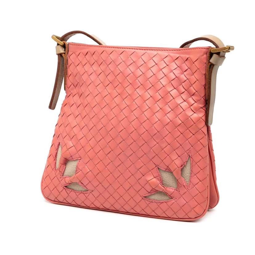 Bottega Veneta Nappa Intrecciato Crossbody Pink Leather Very good condition - Back View