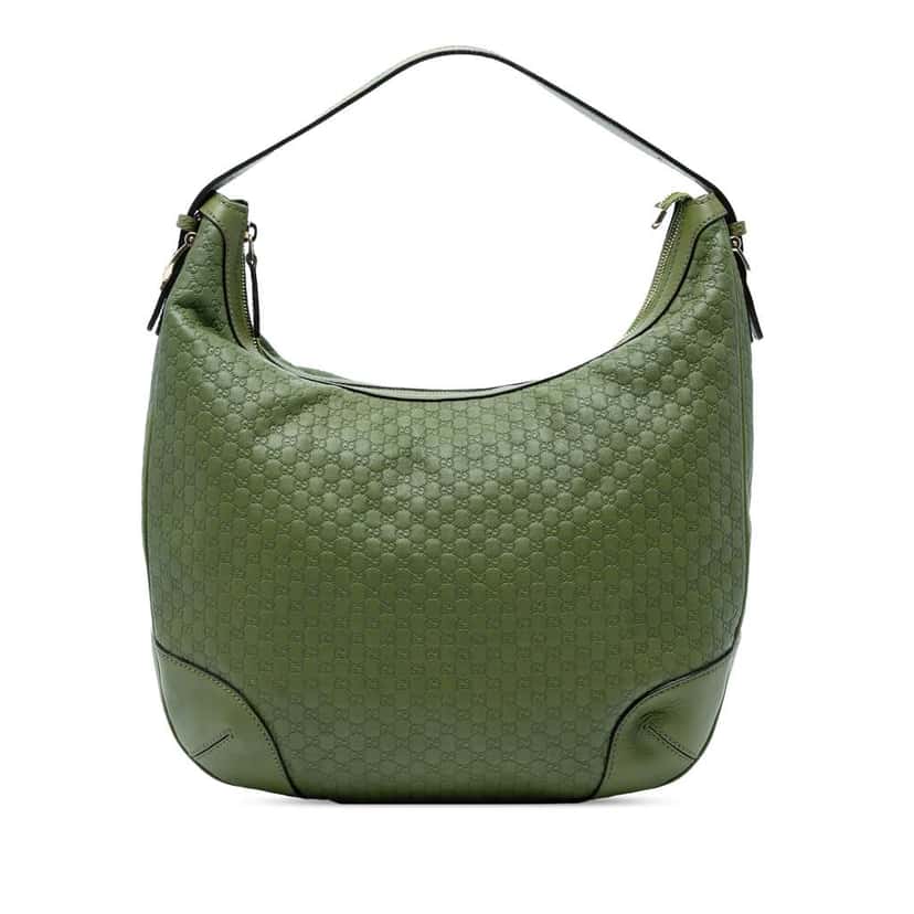Gucci Microguccissima Nice Shoulder Bag Green Leather Good condition - Front View