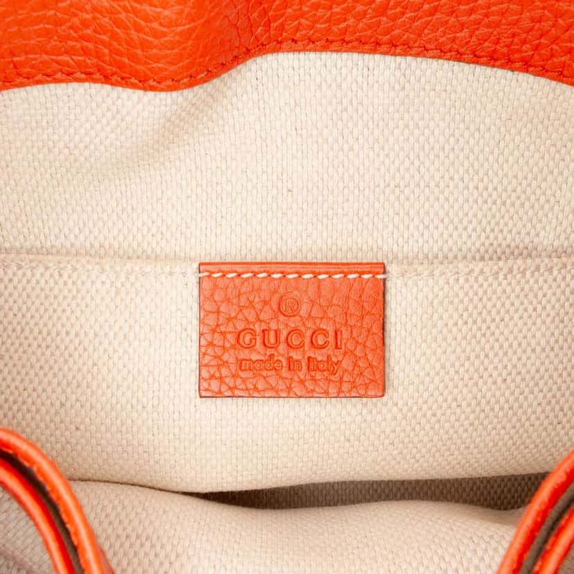 Gucci Small Leather Soho Chain Tote Orange Leather Good condition - Box View