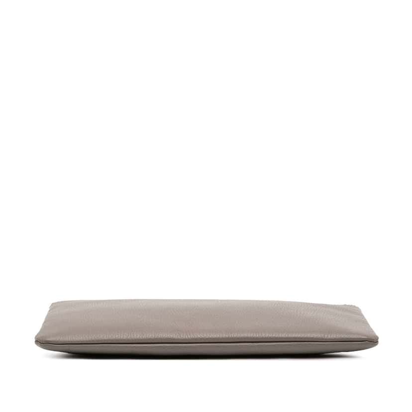 Gucci Calfskin Bamboo Tassel Clutch Grey Leather Good condition - Inside View