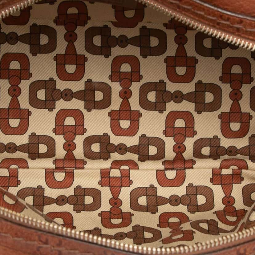Gucci Guccissima Trimmed Leather Signoria Boston Bag Brown Leather Fair condition - Model View