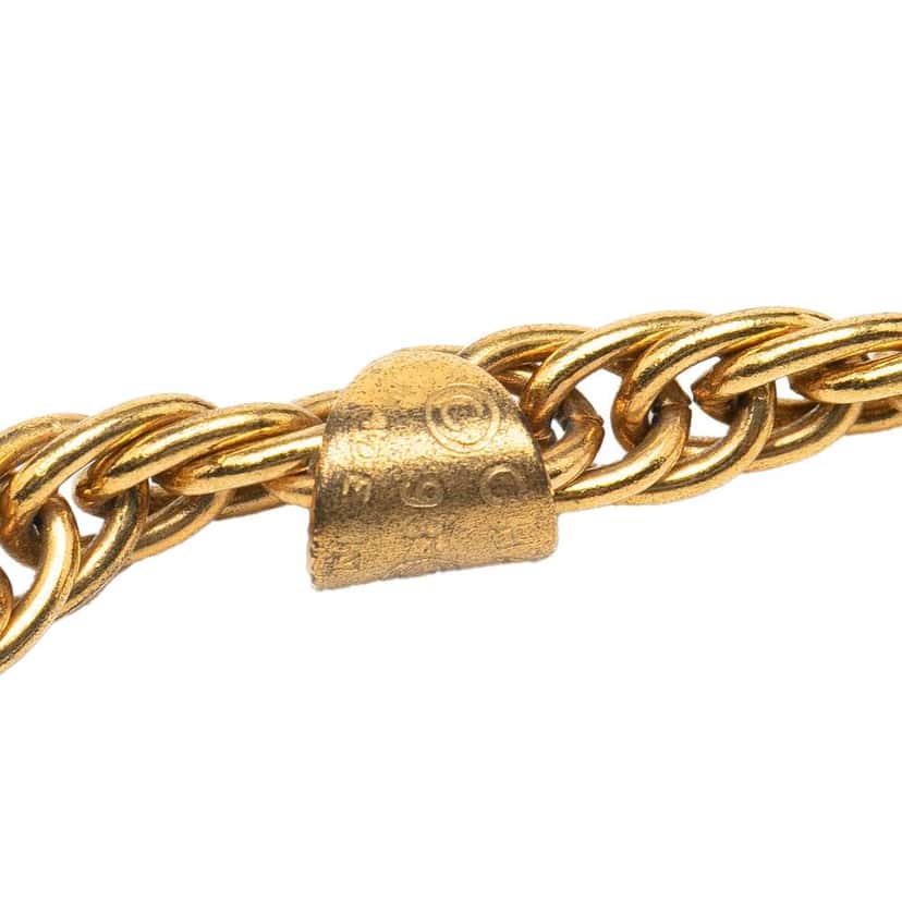 Chanel Gold Plated CC Coin Pendant Necklace Gold Metal Good condition - Model View