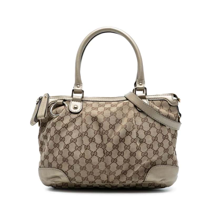Gucci GG Canvas Sukey Satchel Brown Canvas Good condition - Front View