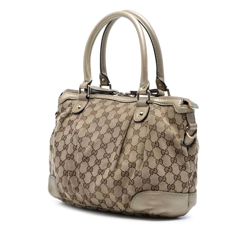 Gucci GG Canvas Sukey Satchel Brown Canvas Good condition - Back View