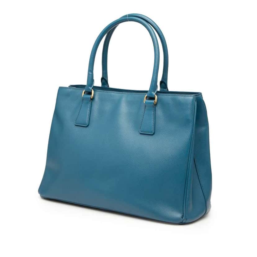 Prada Medium Saffiano Lux Galleria Satchel Blue Leather Good condition - Back View