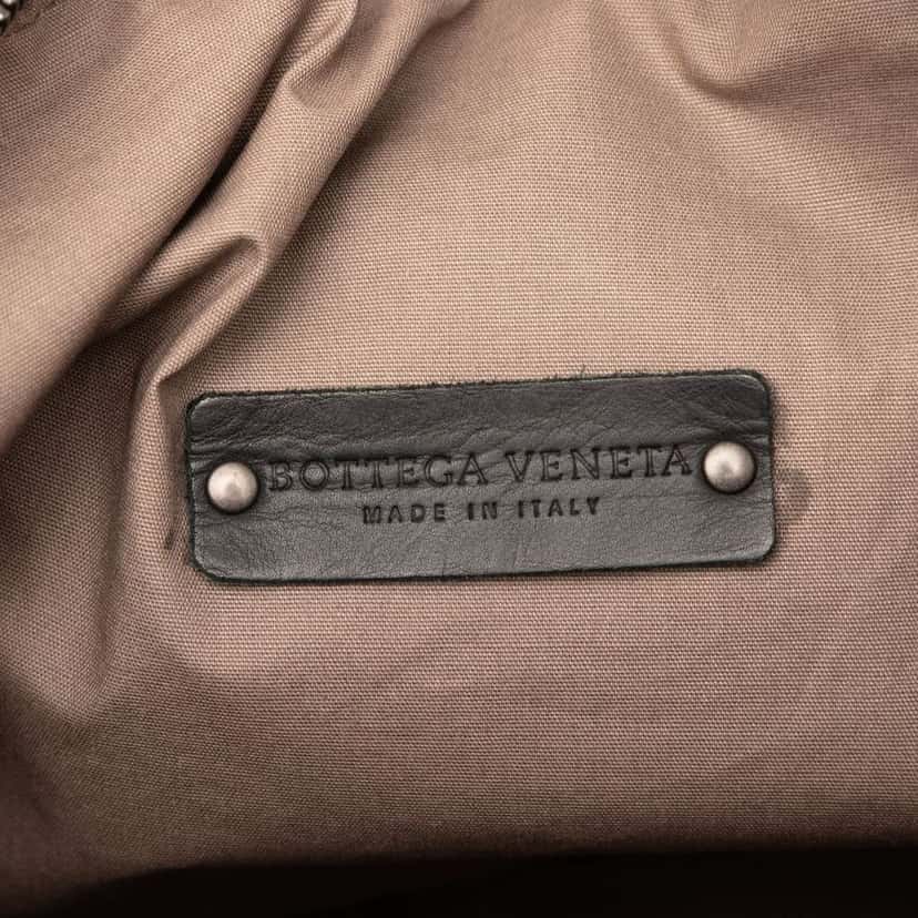 Bottega Veneta Nappa Intrecciato Trimmed Canvas Messenger Bag Black Leather Very good condition - Box View