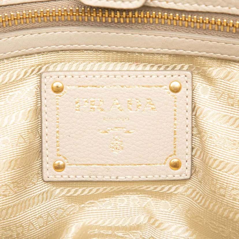 Prada Vitello Daino Open Convertible Tote Brown Leather Good condition - Box View