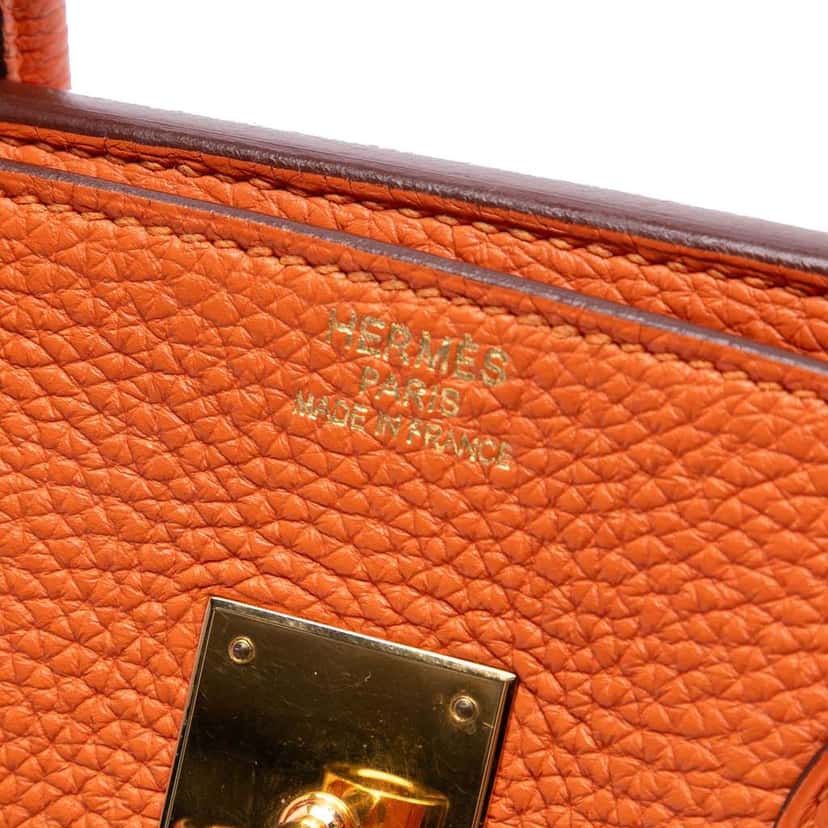 Hermès Togo Birkin Retourne 35 Orange Leather Good condition - Box View