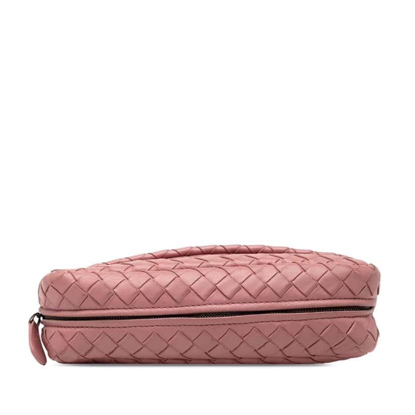 Bottega Veneta Mini Nappa Intrecciato Expandable Chain Crossbody Pink Leather Good condition - Inside View