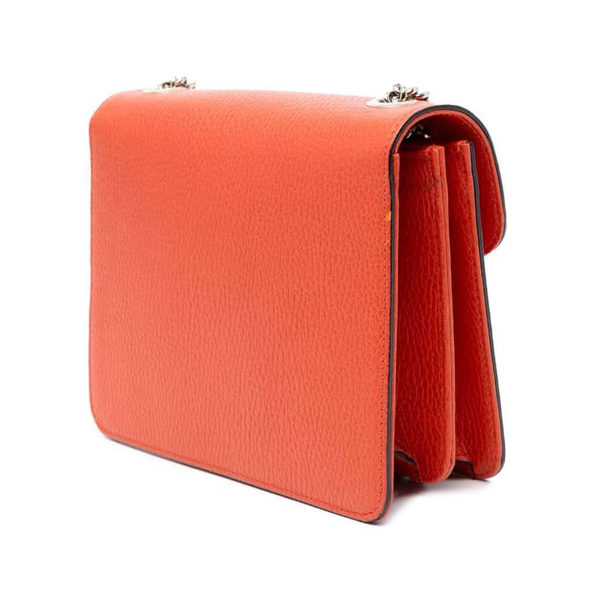 Gucci Small Dollar Calfskin Interlocking G Crossbody Orange Leather Very good condition - Back View