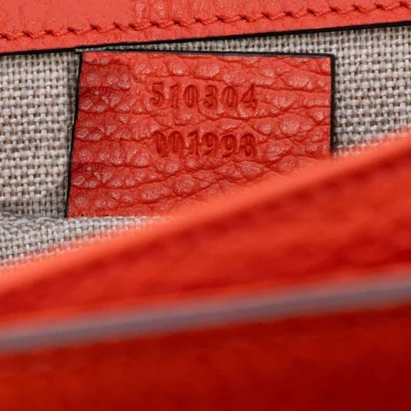 Gucci Small Dollar Calfskin Interlocking G Crossbody Orange Leather Very good condition - Box View