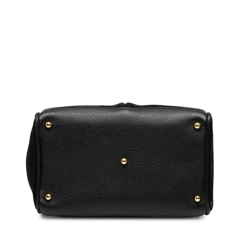 Gucci Suede Bamboo Satchel Black Leather Good condition - Inside View