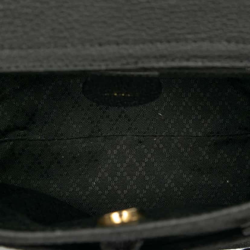 Gucci Suede Bamboo Satchel Black Leather Good condition - Model View