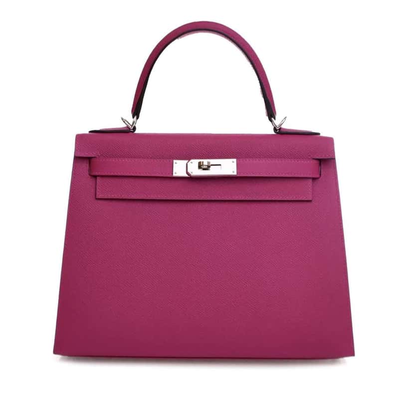 Hermès Epsom Kelly II Sellier 28 Purple Leather Good condition - Front View