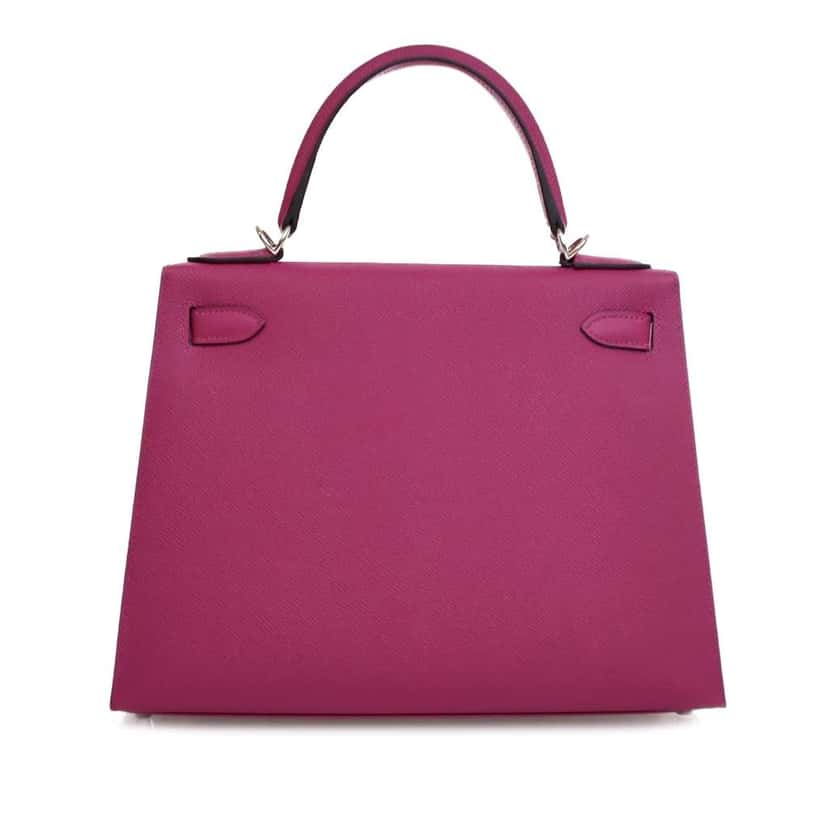 Hermès Epsom Kelly II Sellier 28 Purple Leather Good condition - Back View