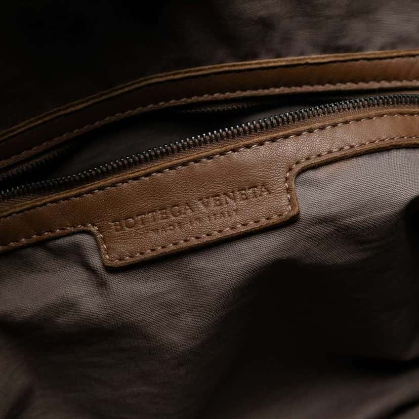 Bottega Veneta Nappa Intrecciato Shoulder Bag Brown Leather Good condition - Box View