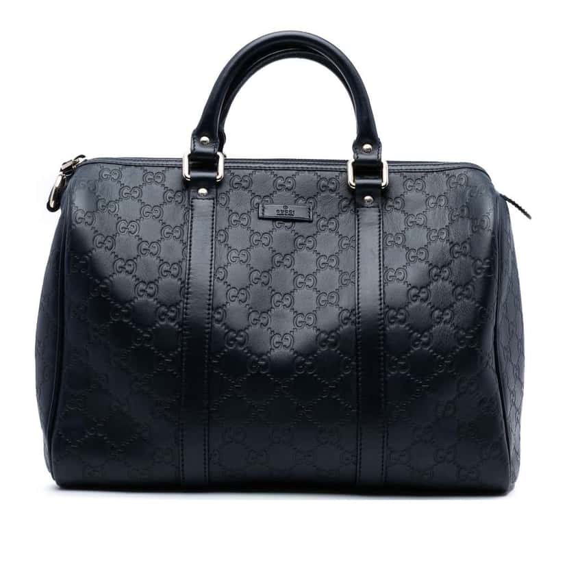 Gucci Medium Guccissima Joy Boston Bag Blue Leather Good condition - Front View