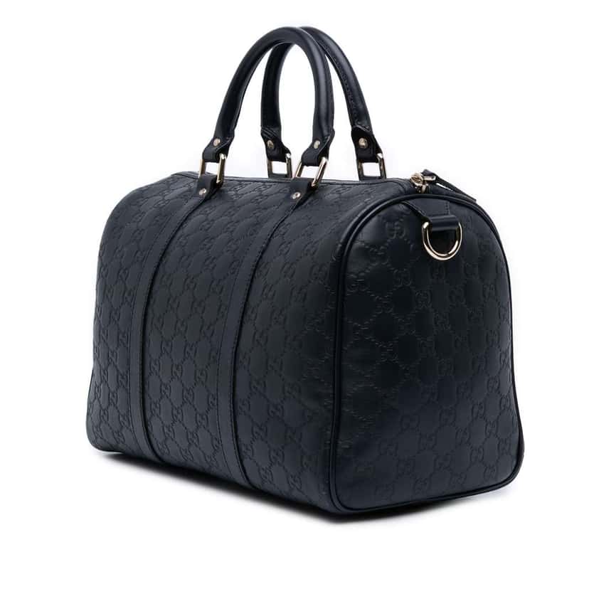 Gucci Medium Guccissima Joy Boston Bag Blue Leather Good condition - Back View