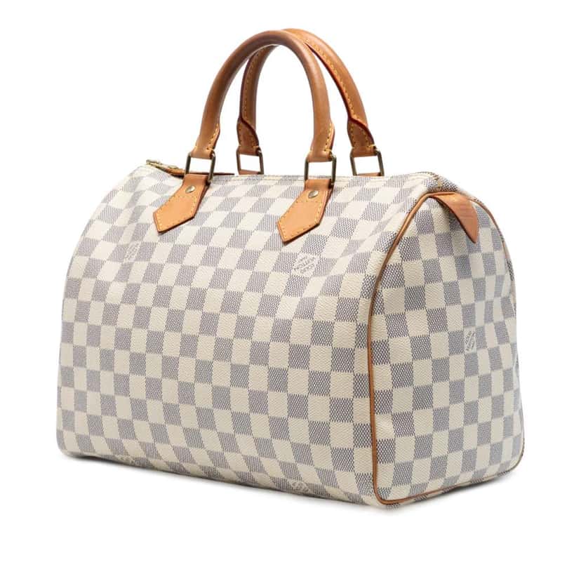 Louis Vuitton Damier Azur Speedy 30 White Good condition - Back View