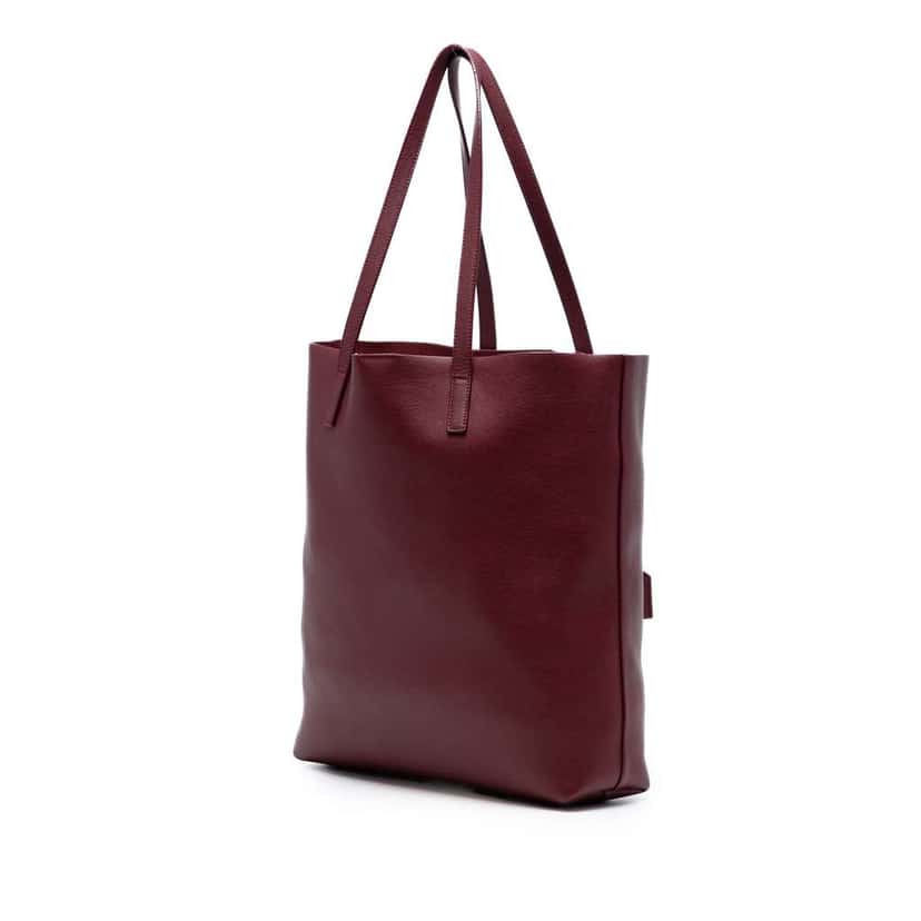 Saint Laurent Leather North South Shopper Tote Red Leather Good condition - Back View