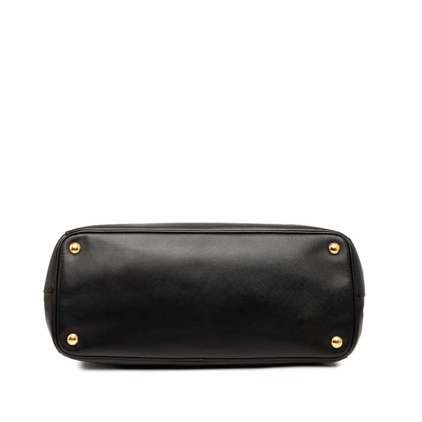 Prada Medium Saffiano Lux Galleria Double Zip Satchel Black Leather Good condition - Inside View