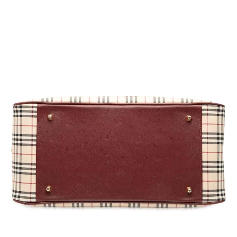 Burberry House Check Canvas Satchel Brown Canvas Good condition - Inside View