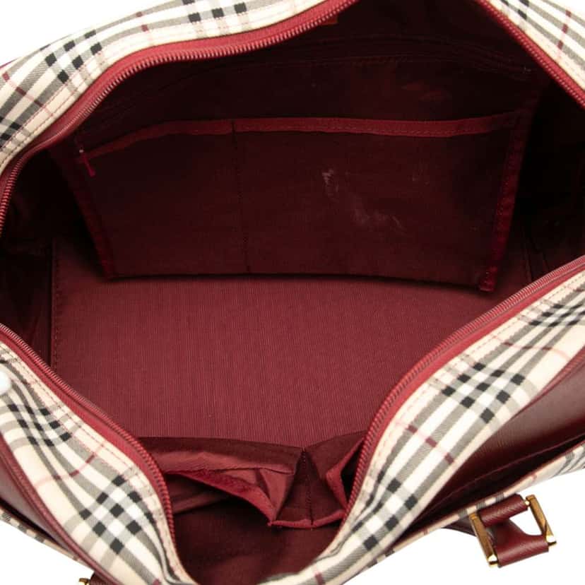 Burberry House Check Canvas Satchel Brown Canvas Good condition - Model View