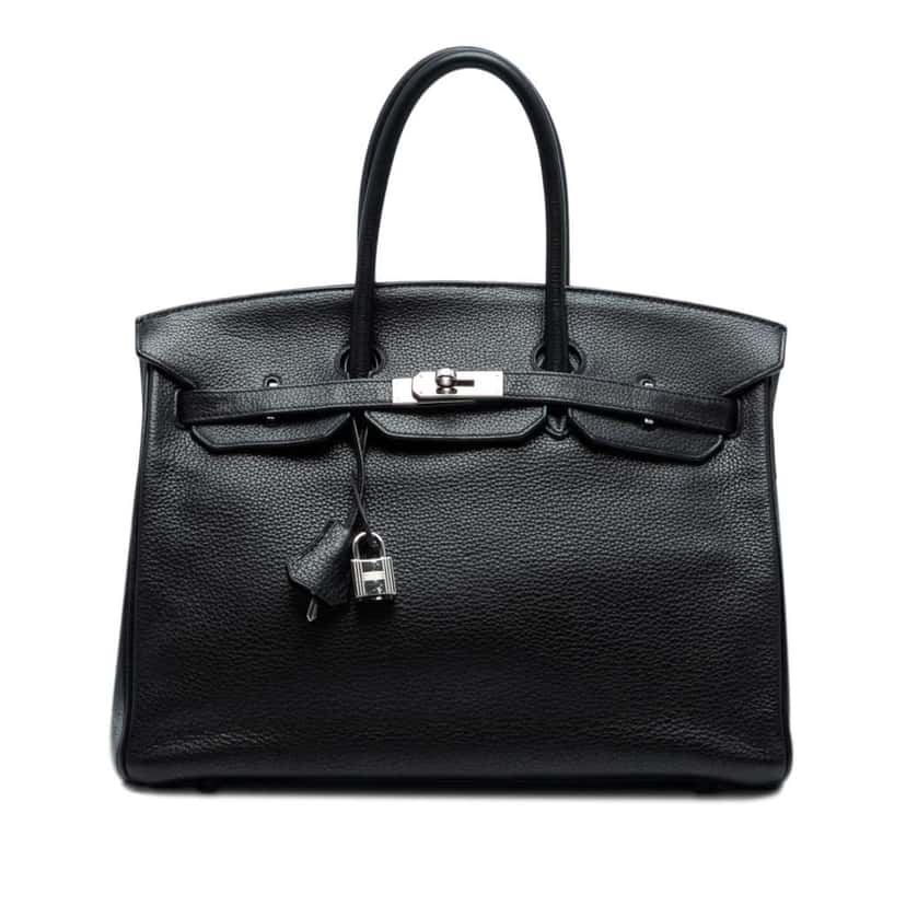 Hermès Togo Birkin Retourne 35 Black Leather Fair condition - Front View