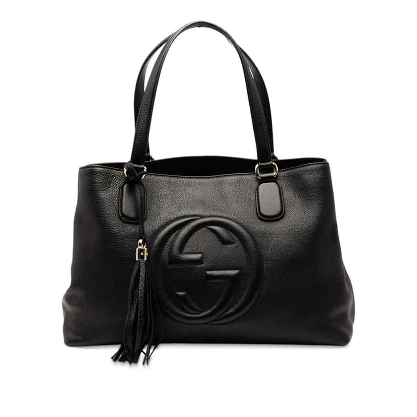 Gucci Medium Leather Soho Working Satchel Black Leather Good condition - Front View