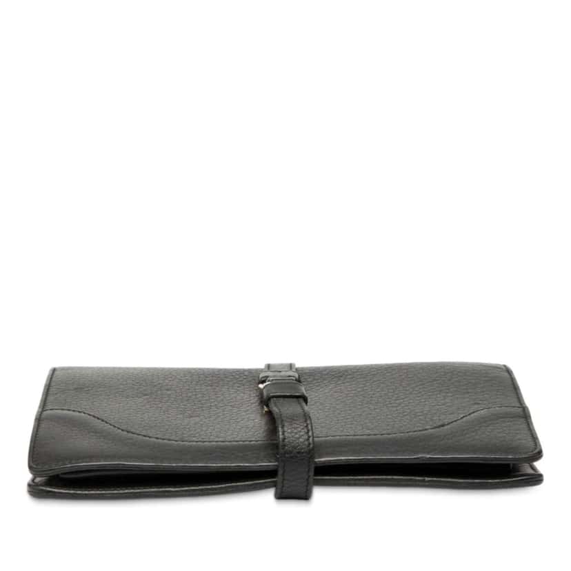 Gucci Pebbled Calfskin Piston Broadway Evening Bag Black Leather Good condition - Inside View