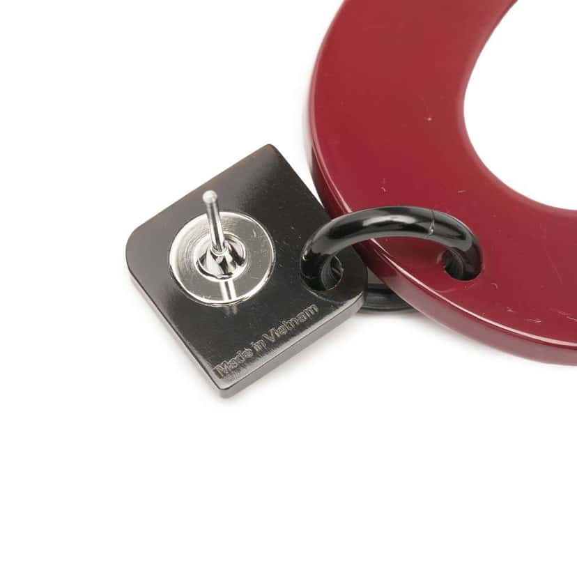 Hermès Lacquered Horn Isthme Push Back Earrings Red Good condition - Inside View