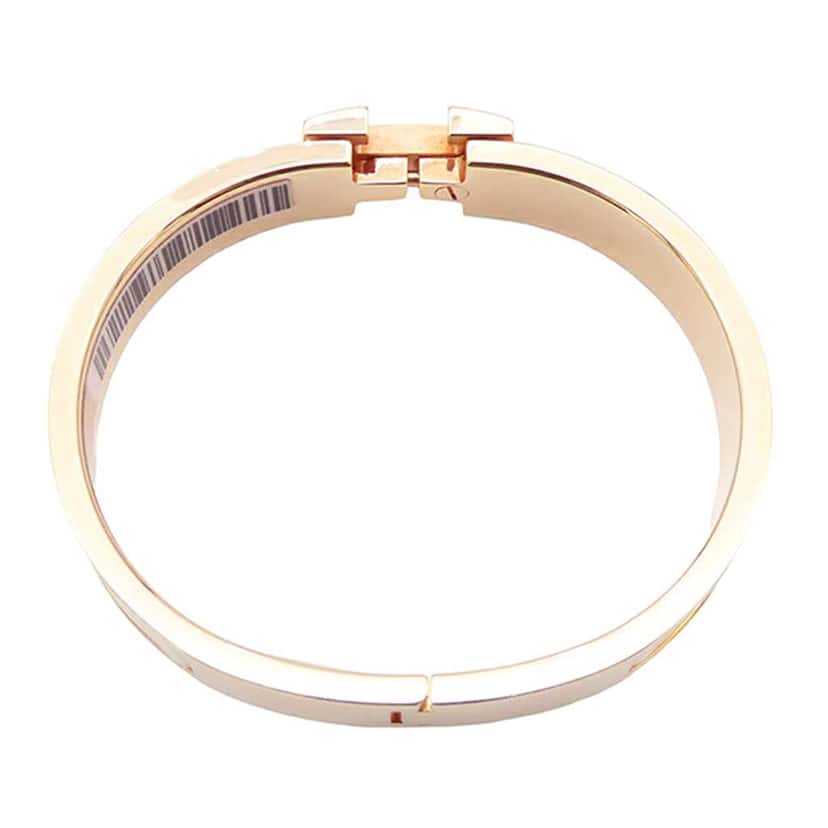 Hermès Narrow Enamel Clic H Bracelet PM White Good condition - Inside View
