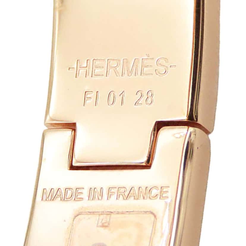 Hermès Narrow Enamel Clic H Bracelet PM White Good condition - Box View