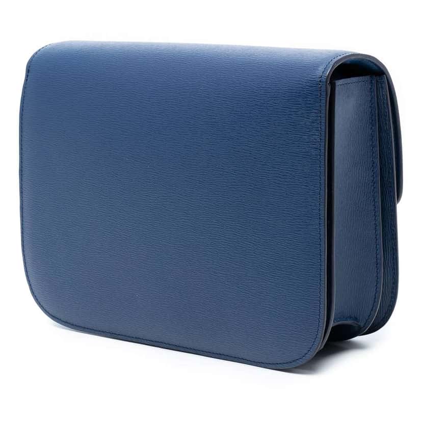 Celine Medium Calfskin Classic Box Blue Leather Good condition - Back View