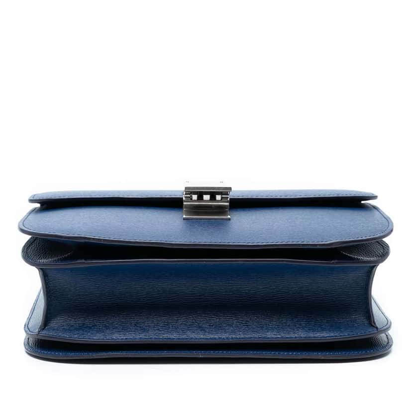 Celine Medium Calfskin Classic Box Blue Leather Good condition - Inside View