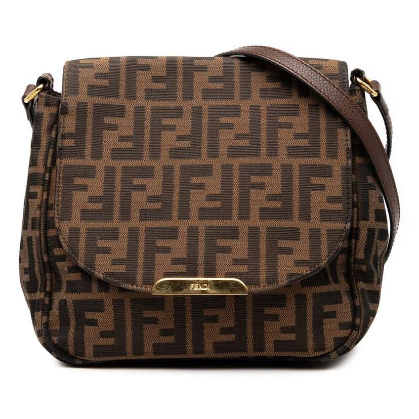 Fendi Small Zucca Canvas Artic Crossbody Brown Canvas Very good condition - Front View