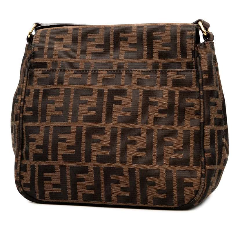 Fendi Small Zucca Canvas Artic Crossbody Brown Canvas Very good condition - Back View