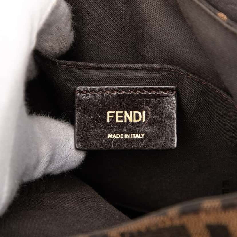 Fendi Small Zucca Canvas Artic Crossbody Brown Canvas Very good condition - Box View