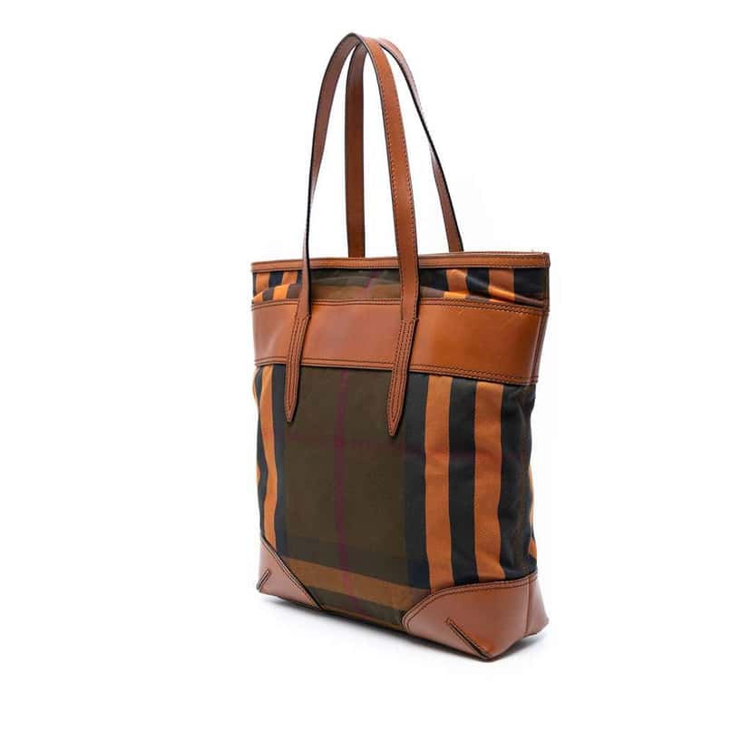 Burberry House Check Canvas Tote Brown Canvas Good condition - Back View