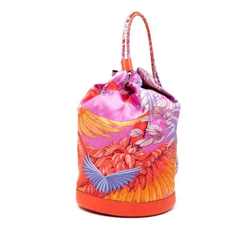 Hermès Silk Flamingo Party Sac Soie Cool 22 Orange Silk Good condition - Front View