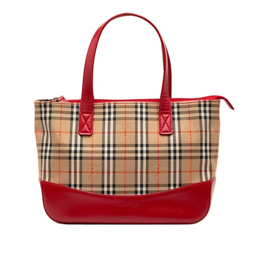 Burberry Haymarket Check Canvas Tote Brown Canvas Good condition - Front View