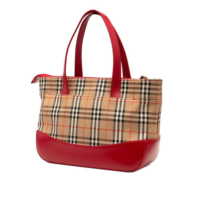 Burberry Haymarket Check Canvas Tote Brown Canvas Good condition - Back View