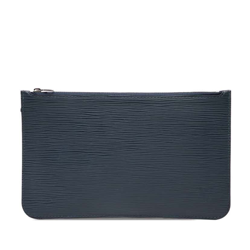 Louis Vuitton Epi Neverfull Pouch Blue Leather Good condition - Front View